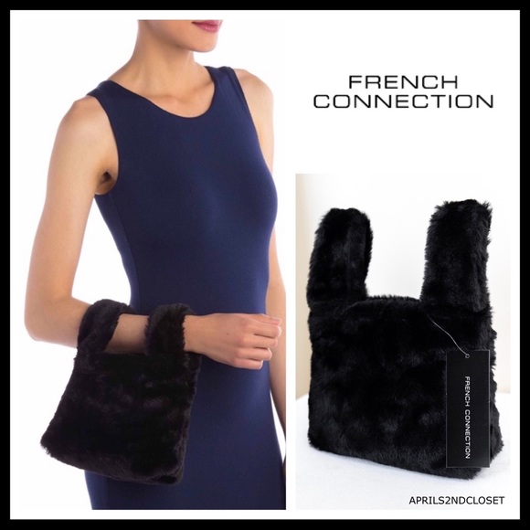 FRENCH CONNECTION BLACK MINI BAG WRISTLET A3C - Picture 8 of 8